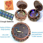 Briskfeel Vintage Music Box with Constellations Rotating Goddess LED Lights Twinkling Resin Carved Mechanism Musical Box with Sankyo 18-Note Wind Up Signs of The Zodiac Gift for Birthday (A1 Vintage)
