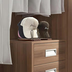 Hat Organizer -2 PacK | Wood & Metal Hat Rack Holds 14 Caps | Space-Saving Closet Shelf Organizer for Bedroom, Dresser, Entryway