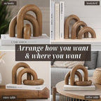 Wooden Arch Decor Set of 3 - Shelf Decor Aesthetic for Coffee Tables, Consoles, Bookcases, & Entryways - Scandinavian & Japandi Home Decor Accents - Wood Decorative Objects
