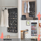 FOREGOER Hanging Jewelry Organizer Double Sided 43 Pockets Large Necklace Earring Accessory Holder Organizer(Black)