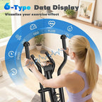 Elliptical Exercise Machine for Home, 16-Level Magnetic Resistance Elliptical Trainer with Hyper-Quiet Drive, 15.5IN AStride, LCD Monitor & App Support, 350LBS Weight Capacity