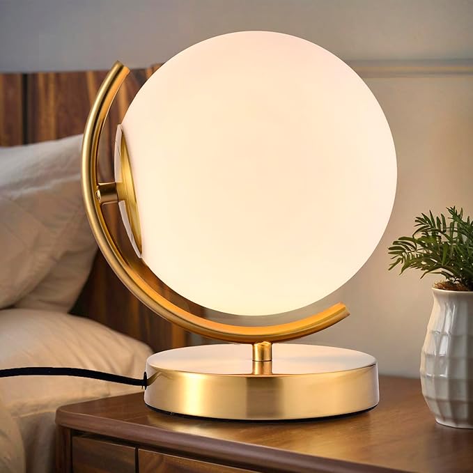 7.1 Inch Frosted White Glass Globe Lamp Shade with 2.56" Smooth Opening (No Lip) Milk Glass Ball Lampshade Cover Opal Sphere Shade Chandelier Light Fixture for Wall Sconce Pendant Light Table Lamp