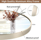 Brushed Nickel Mirror, 17"x30" Oval Bathroom Mirror, Oval Mirror with Brushed Metal Frame, Wall Mount Mirrors Decor for Bathroom, Bedroom, Entryway (Hangs Horizontally or Vertically)