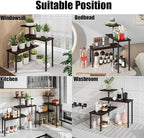 Countertop Organizer Organization 3 Tier Kitchen Corner Shelves Adjustable Spice Storage Rack for Bathroom Coffee Area Over Sink (Black Oak)