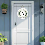 Monogram Letter A Wreaths for Front Door Wreath Wooden Welcome Sign for Front Door Decor Floral Family Last Name Initial House Warming Spring Summer Porch Rustic Wall Home Kitchen Boho Decorations