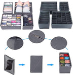 Dresser Drawer Organizer 8 Pack Clothes Underwear Sock Storage Dark Gray Drawer Dividers Grey Foldable Closet Organizer Storage Box Dresser Drawer Organizers