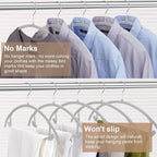 TIMMY Plastic Hangers 50 Pack No Shoulder Bump Suit Hangers Non Slip Space Saving Clothes Hangers Curved Design to Protect Clothes Shape(Grey)