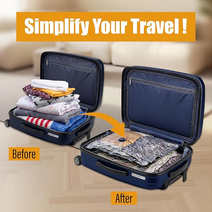 Rechargeable Wireless Pump Travel Vacuum Storage Bags, 15 Pack Portable Seal Bags for Travel and Home, Compression Packing for Clothing, Clothes, Blankets, Luggage, Suitcase