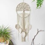 Large Tree of Life Dream Catchers, Macrame Wall Hanging Boho Handmade Woven Dream Catcher Macrame Wall Decor Art for Adults Boys Girls Bedroom Wedding Party Decor, Festival Blessing Gift（Light Beige）