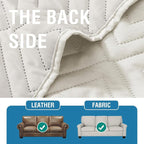 H.VERSAILTEX Armrest Covers for Sofa Water Resistant Couch Arm Covers Remote Control Holder Sofa Armrest Organizer for Magazine, Tablet, Phone, iPad(Set of 2, Ivory/Beige)