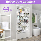 homyfort 35 Large Pocket Over the Door Shoe Organizer, Extra Sturdy Oxford Fabric Hanging Shoe Rack for Door Closet, Wall Mesh Shoe Storage Holder for Mens Women Shoes (White)