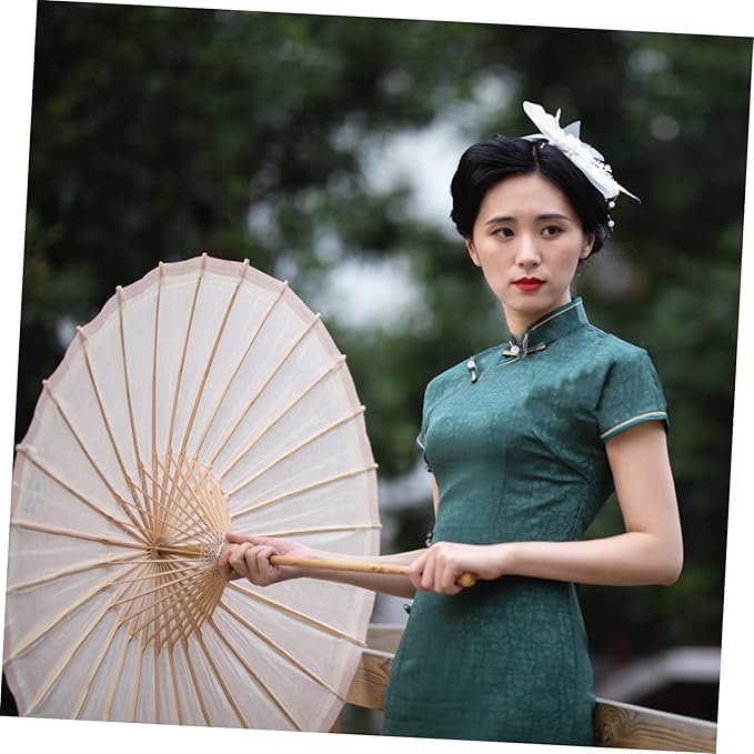 Parasol Umbrella Frames 2pcs Oil Paper Stands Stage Paper Umbrellas Bracket for Display Random Color