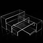 ANDGOO 10 Pack Large Acrylic Display Stands, 2 Set(10”L~11”L~12”L) Perfume Stand Organizer, Clear Cupcake Stand, Display Risers for Retail Stores Special Events Exhibitions Home Decoration