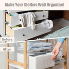 Drawer Organizer Clothes 12 Pack Clothes Organizer Dresser Drawer Organizers for Socks Underwears Bras Foldable Closet Organizers and Storage Fabric Storage Dividers for Nursery Bedroom, White