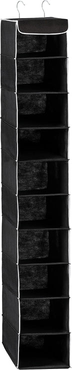 ZOBER Hanging Closet Organizer, 10-Shelf - Hanging Storage Organizer Shelves for Clothes, Towels, Toys - College Dorm Room, Nursery, & Home Closet