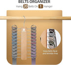 ZEDODIER Wooden Tie Rack, Tie Hanger for Men Closet, 20 Storage Capacity, Non-Slip Rotatable Tie Organizer, Hanging Space Saving Holder, Natural
