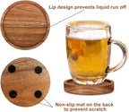 4 Pcs Farmhouse Wooden Coasters with Holder Cute Wood Drink Coaster Set Outdoor Beer Costers Home Decoration Coffee Table Decor Gift Cup Coaster Bar Kitchen Dining Table Accessories Modern Coasters