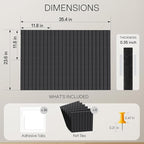 MaxGear Large Cork Boards for Walls 36" x 24", Charcoal Gray Felt Bulletin Board Tiles for Office Decor, 6 Pack Felt Wall Tiles with Slat Paneling, Push Pin Board Home Wall Organizer