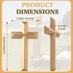 Yookin 13inches Wood Wall Cross Wooden Wall Decor Hanging Cross Decorations for Church Home Office Christian Baptism Religious Gift(Beech Wood)