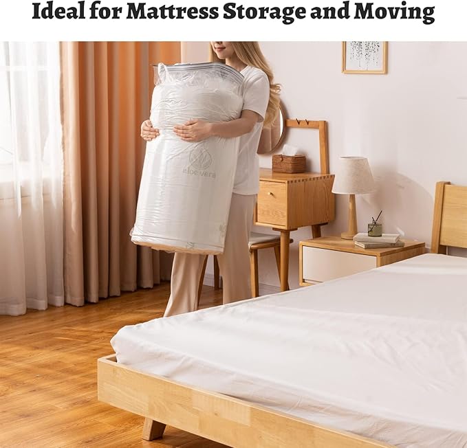 2pcs Mattress Vacuum Bag 94.5x47.2inch Space Saver Vacuum Storage bags,Oversized Vacuum bag Twin Mattress Vacuum Bag King Mattress Vacuum Sealer Bag for Memory Foam Mattress Moving Shipping Storage