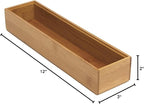 Lipper International 8182S Bamboo Wood Stacking Drawer Organizer Box, 3" x 12"
