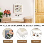 DOLLAR BOSS Bulletin Boards with Linen 1-Pack 12''X 12'' Double-Sided Cork Board for Walls Wood Framed Bulletin Boards, Small Pin Board for Home Kitchen Office Decorative Hanging 10 Pushpins