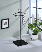 Proman Products VL17241 Kumo Freestanding Metal Valet Stand Organizer with Removable Hanger, Trouser Bar, Black, 11.5" W x 11.5" D x 41" H