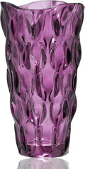 CEMABT 9.5inch 3.4 lb Glass Vases for Flowers Unbreakable Thickened Morden vase for Tables Centerpieces,Colorful,Vintage and Clear Rose Large Flower vases for Bouquet Unique Gifts（Purple）