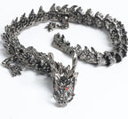 LIYAOLI Metal 3D Printed Articulated Chinese Dragon Figurine Statue Bookshelf Decor 9 Inch Black Flexible Joints Luck Dragon for Home Office Desk Decoration