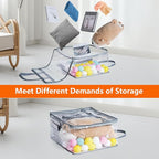Budding Joy Clear Zippered Storage Bags for Clothes,40L Closet Organizers and Storage Containers Vinyl Moving Bag for Bedding, Linen, Blankets, Comforters, Clothing & Toys, Grey, 2 Pack