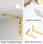 Love-KANKEI Corner Shelf Wall Mounted,Floating Wall Shelves for Storage,Rustic Wood Hanging Shelves for Display,Bedroom Bathroom Living Room Kitchen,Set of 4,White