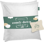 ComfyDown 28x28 Decorative Throw Pillow Insert, Down and Feathers Fill, 100% Cotton Cover 233 Thread Count, Square Pillow Insert - Made in USA (Set of 2)