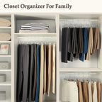 HOUSE DAY Clear Pants Hangers 100 Pack, Non-Slip Plastic Skirt Hanger with 2 Adjustable Clips, Heavy Duty Clip Hangers for Pants, Skirts, Shorts, 14" Clear Hanger, 360-Rotating Swivel Hook