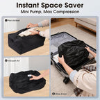Airless Vacuum Travel Bags with Wireless Pump, Reusable Waterproof Durable Tear-Resistant Luggage Compression Bags (1bag+1pump Set), Suitable for Luggage and Suitcase