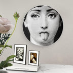 Lina Cavalieri Plate, Wall Decorative Plate, Mysterious Face Plate Wall Hanging Decoration,Including Bracket And Special Spring HooK, (Style-6, 8inch)