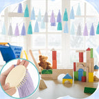 WILLBOND 4 Pieces Valentine's Day Tassel Garland for Classroom Wall Decor Boho Pastel Garland Cotton Tassel Banners for Party School(6.2 Inch,Purple Colors)
