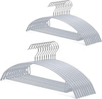Nature Smile Non Slip PVC Coating Sweater Hangers,Dress Suit Coat Hangers,Shoulder Bump Free Golf T Shirts Clothes Hangers (Silvery Grey Color 20 Pack)