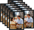 Lyeasw 8x10 Picture Frames Black 12 Pack, Matted Wood Grain Lightweight 8 x 10 Photo Frames for Wall Collage and Desk & Home Decor, with Horizontal or Vertical Placement.