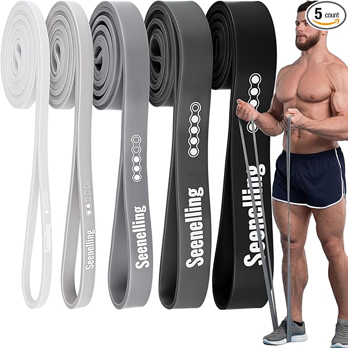 Resistance Bands for Exercise Working Out, 5-Level Pull-Up Assistance Full-Body Training Bands for Women Men Home Workouts, Physical Therapy, Strength Training