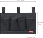 Zafit Hanging Bedside Caddy, Bedside Storage Organizer for Magazine, Phone, Remote control (6 Pockets-Black)