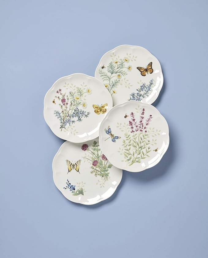 Lenox 897793 Butterfly Meadow Herbs Accent Plates, Set Of 4