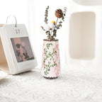 Ceramic Vase, GUKJOB Small Cute Flower Vase for Pampas Grass, Home, Living Room, Dining Table, Farmhouse, Office Decor, Bedroom, Table, and Kitchen Shelf (Green & Pink-A)