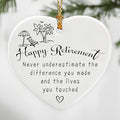 Happy Retirement Gifts | Retirement Gifts for Women, Men, Coworker, Boss, Employee, Teacher, Nurse | Thank You Gift, Appreciation Gift for Women Men | Ceramic Heart Christmas Ornament