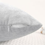 CaliTime Throw Pillow Covers Decorative 26 X 26 Inches Pack of 2 Cozy Chenille Cushion Cases for Couch Sofa Bed Living Room Home Moonbeam Gray
