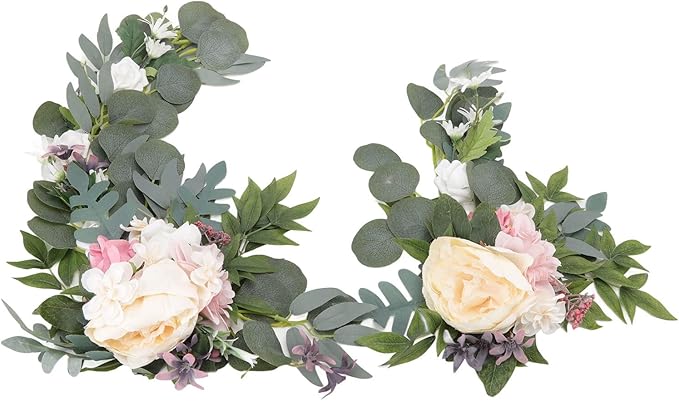 Decorative Arch Flowers for Wedding, 2pcs Hanging Flowers Swag, Wedding Arch Flowers, Artificial Floral Swags for Door Party Wall Home
