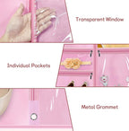 KIMBORA Costume Dance Garment Bag with 3 Clear Zipper Pockets for Suits Dress Cover, Travel Storage & Competitions, Set of 2 (Pink)