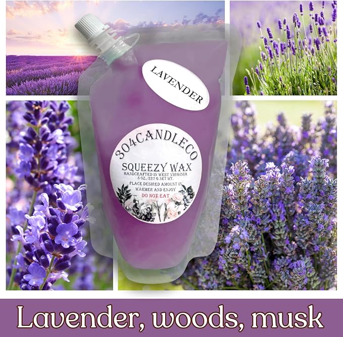 304CandleCo Large Squeeze Soy Wax Melt - 50 SCENTS! - Highly Fragrant & Hand-Crafted - Easy Mix & Match - American Made - Perfect for Wax Warmers (8oz, Lavender Eucalyptus)