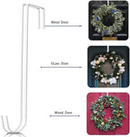 12 in Wreath Hanger White Wreath Hangers for Front Door 2 Pack Wreaths Hangers Hook Over The Door Hook Christmas Wreaths Holder Halloween Xmas Easter Outdoor Home Party Decorations