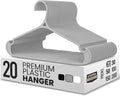 Utopia Home Clothes Hangers - Standard Plastic Hangers Space Saving - Durable Coat Hangers 20 Pack (Grey)