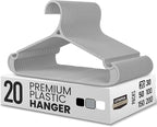 Utopia Home Clothes Hangers - Standard Plastic Hangers Space Saving - Durable Coat Hangers 20 Pack (Grey)